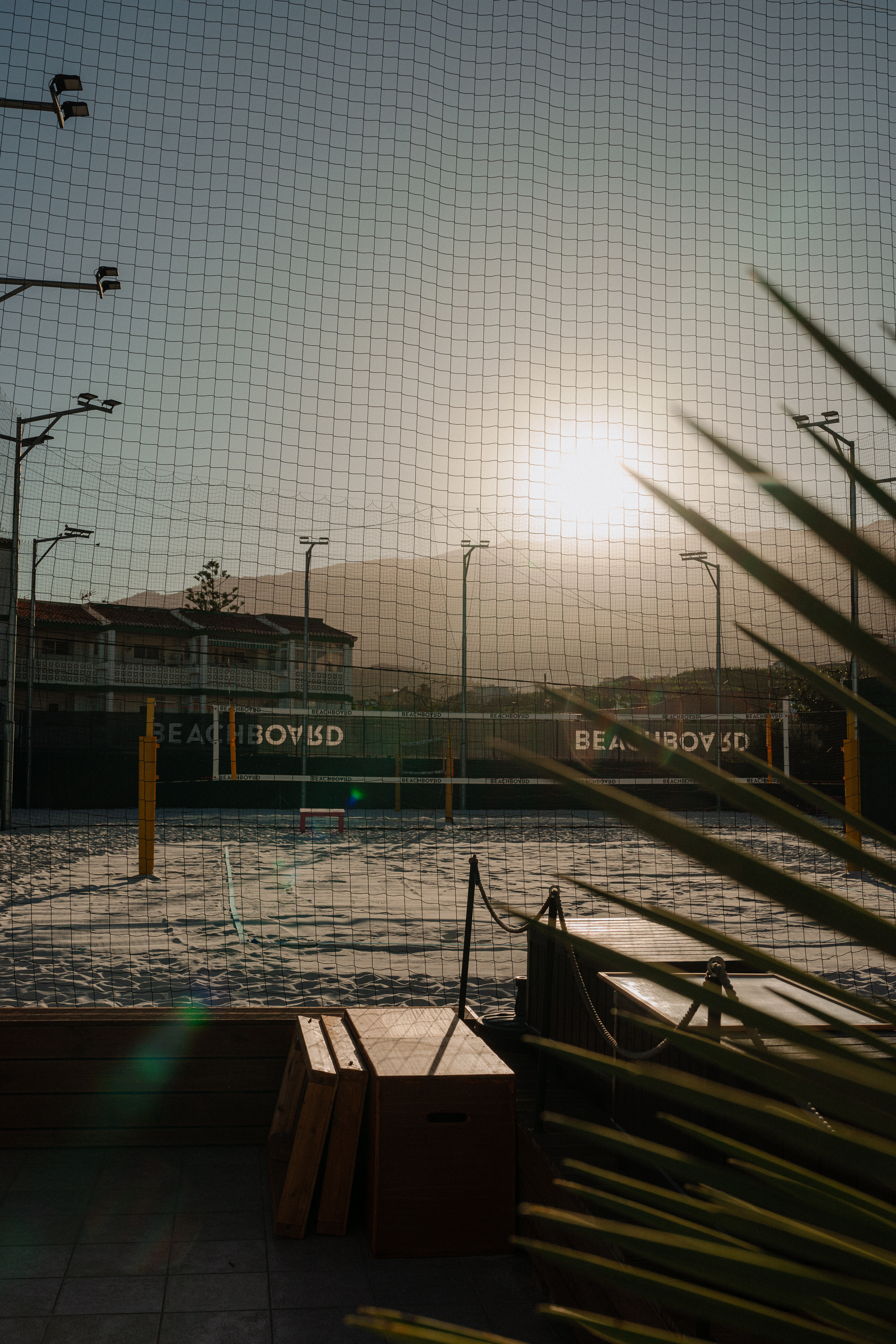 Beachboard Hacienda courts at sunset